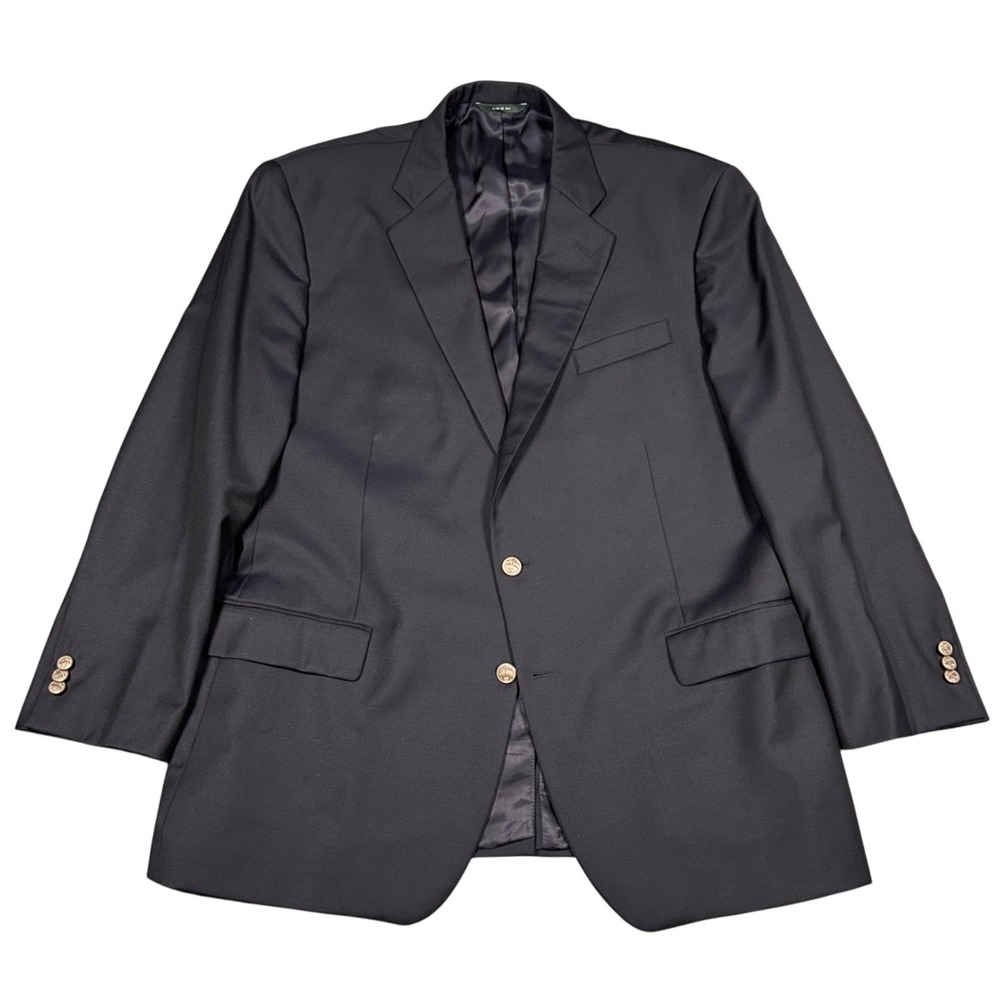 Brooks Brothers Country Club Madison Saxon Wool Blazer Navy Blue 49R USA Made
